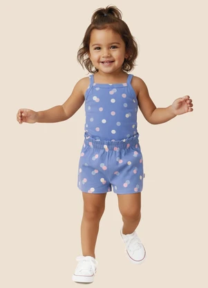 Malwee Kids - Blusa Básica Poá Azul Pastel - MALWEE KIDS