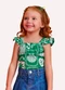 Nanai - Blusa Cropped Infantil em Algodão Vermelho - variação: Verde