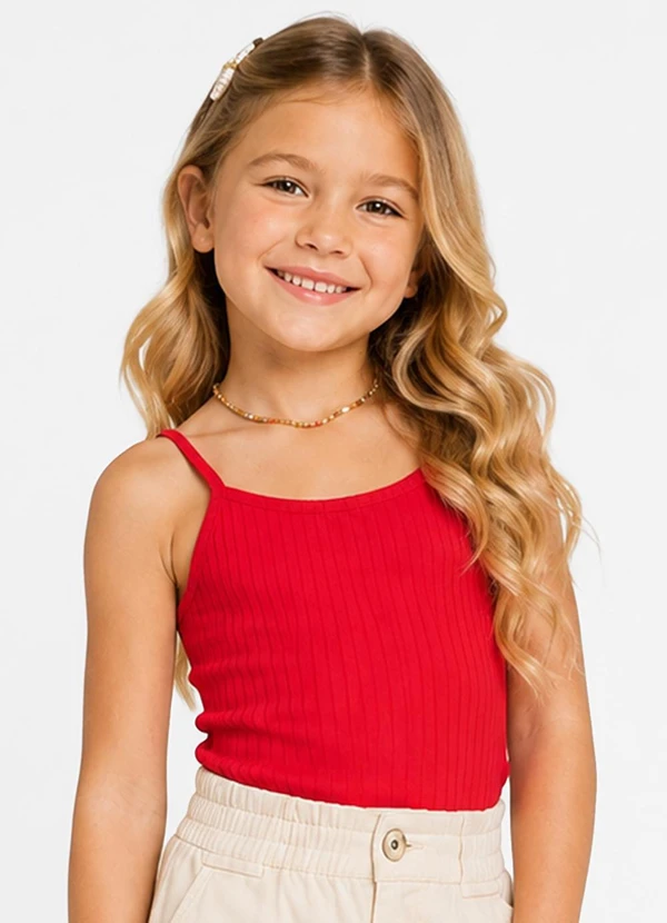 Trick Nick - Blusa de Alça Infantil Feminino Vermelho