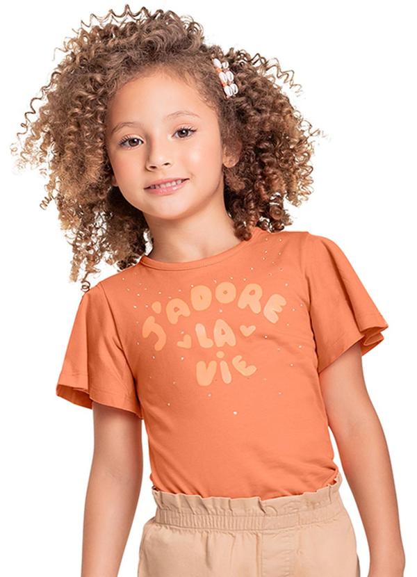 Quimby - Blusa Infantil em Meia Malha Laranja