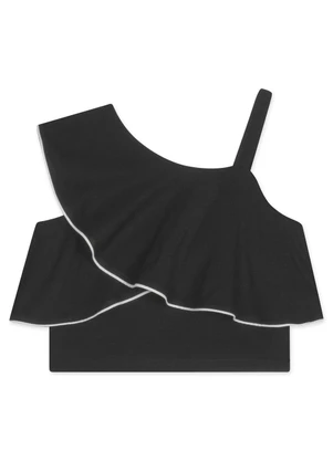 Lilica Ripilica - Regata Babados Infantil Feminina Preto - LILICA RIPILICA