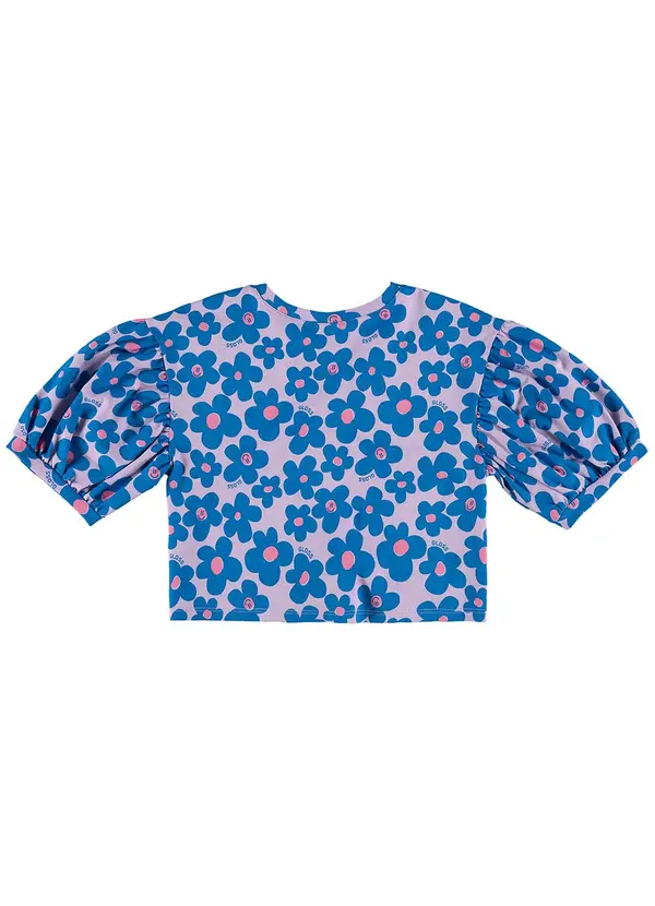 Gloss - Blusa Infantil Flores de Primavera Roxo 3