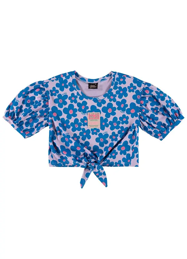 Gloss - Blusa Infantil Flores de Primavera Roxo 4