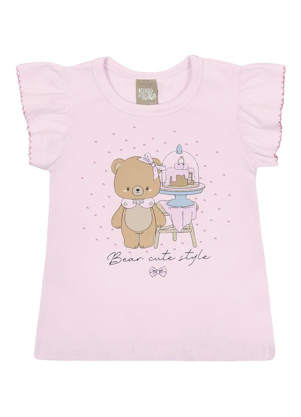 Kiko e Kika - Blusa Manga Curta Estampada Rosa