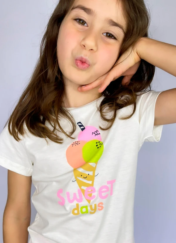 Outlet - Babylook Sorvete Off-White