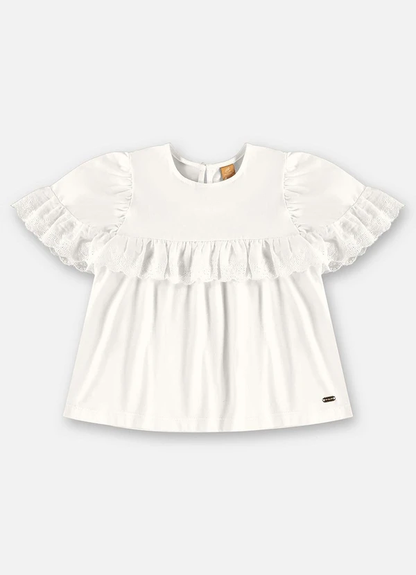 Up Baby - Bata Infantil Algodão com Renda Bege 3