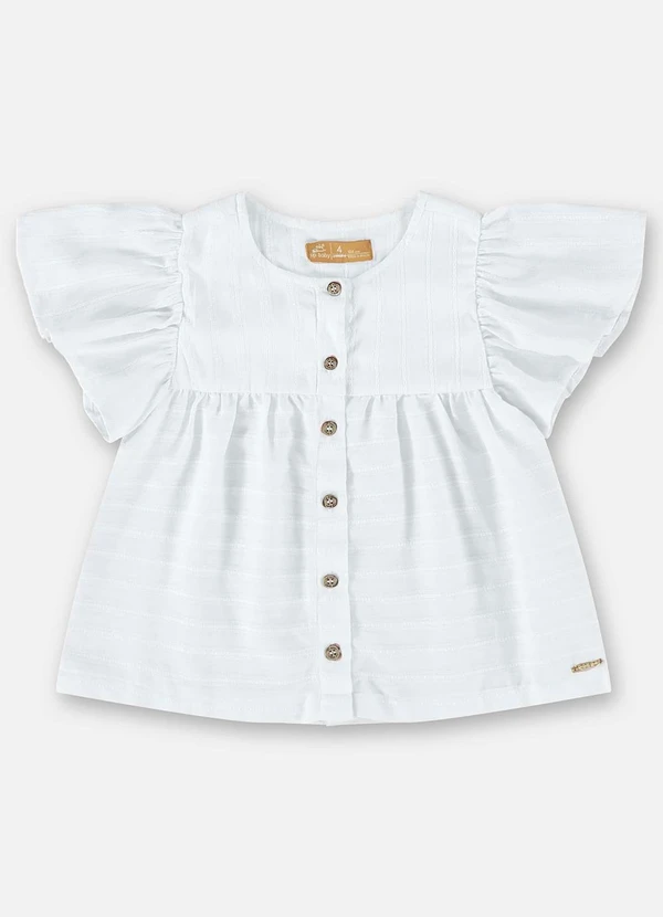 Up Baby - Bata Infantil para Menina em Cotton Branco 3