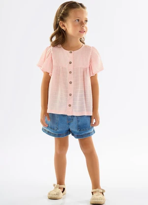 Up Baby - Bata Infantil para Menina em Cotton Rosa - UP BABY