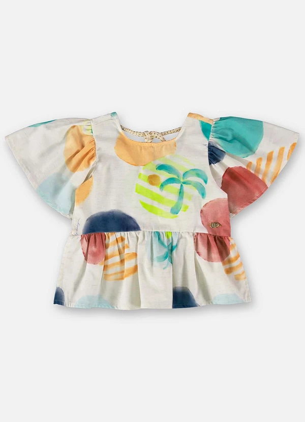 Up Baby - Bata para Menina em Viscose e Linho Bege 3