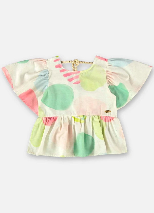 Up Baby - Bata para Menina em Viscose e Linho Bege 3