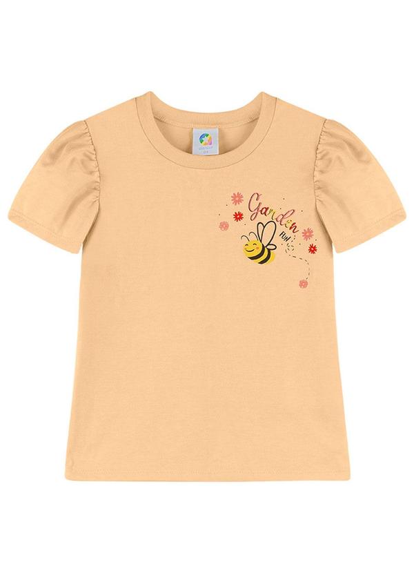 Alenice - Blusa Abelhinha dos Jardins Menina Laranja