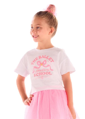 Quimby - Blusa Algodão Estampa Ballet Branco - QUIMBY