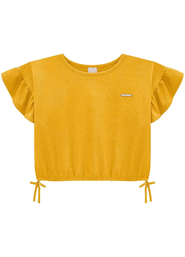 Carinhoso - Blusa Amarelo Mostarda Box com Glitter Menina 3