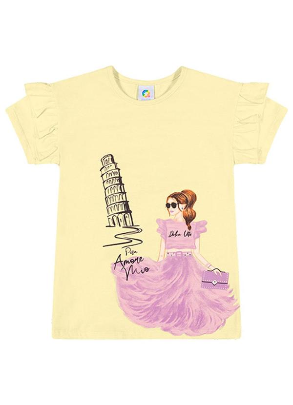 Alenice - Blusa Amore Mio Menina Amarelo