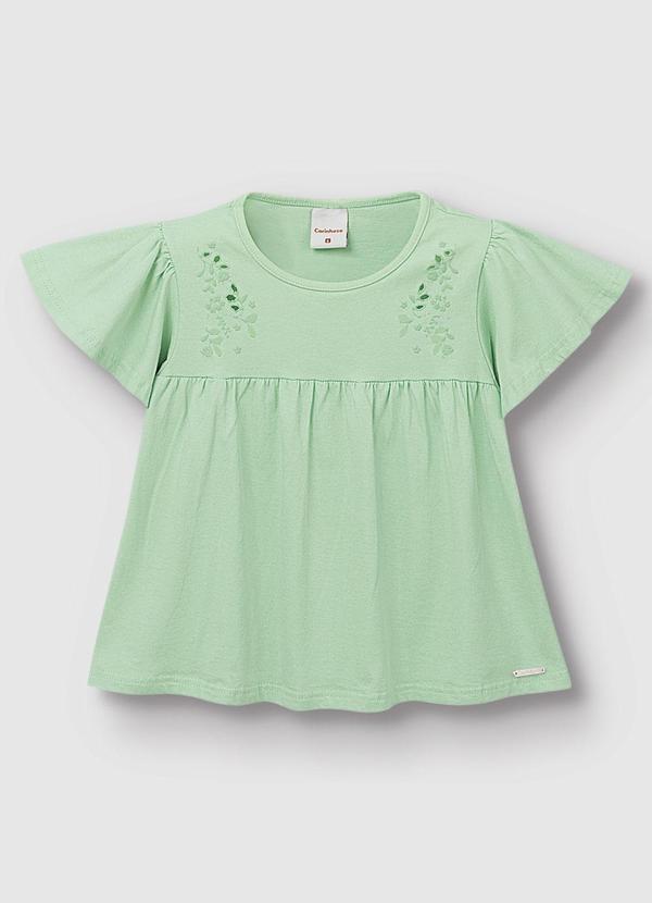 Carinhoso - Blusa Ampla em Malha Verde Menta