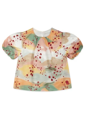Lilica Ripilica - Blusa Aquarela Manga Curta Infantil Laranja - LILICA RIPILICA