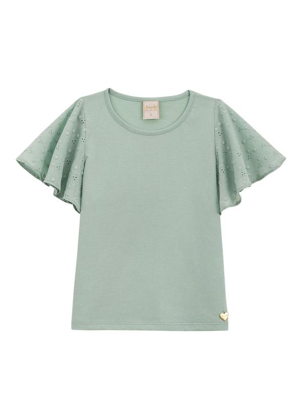 Amada - Blusa Avulsa em M/M Penteada com Mangas Verde