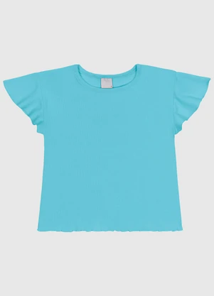 Blusa Babado em Ribana Algodão Laranja Malwee Kids