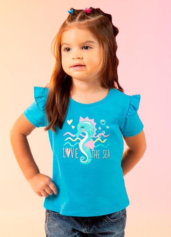Cativa Kids - Blusa Babados com Metalizado Azul
