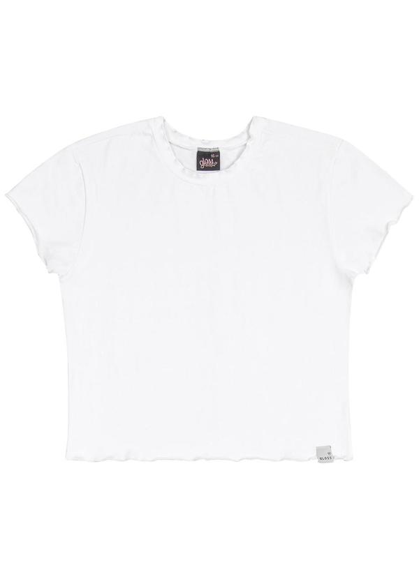 Gloss - Blusa Baby Look em Cotton Juvenil Branco