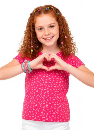 Malwee Kids - Blusa Básica Animal Print Rosa Escuro - MALWEE KIDS