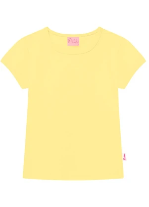 Duduka - Blusa Básica com Etiqueta Lateral Amarelo - DUDUKA