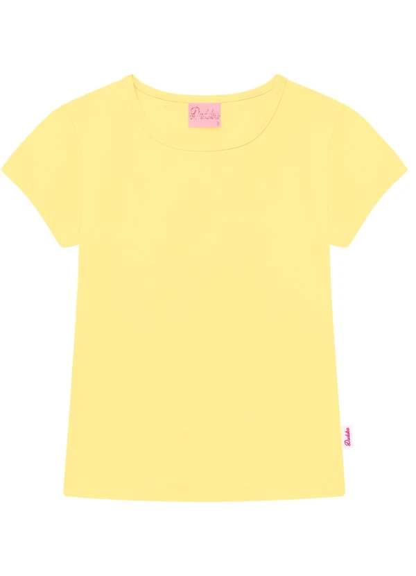 Duduka - Blusa Básica com Etiqueta Lateral Amarelo