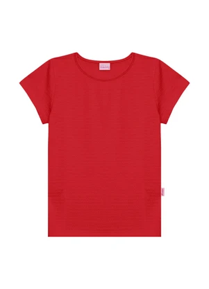 Duduka - Blusa Básica com Etiqueta Lateral Vermelho - DUDUKA