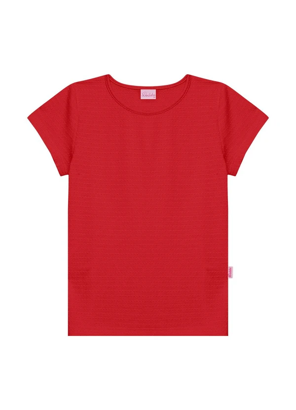 Duduka - Blusa Básica com Etiqueta Lateral Vermelho