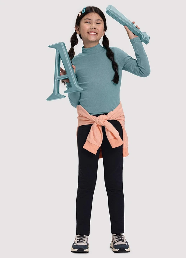 Alakazoo - Blusa Básica com Gola Alta Verde 2