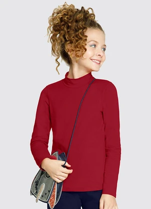 Alakazoo - Blusa Básica com Gola Alta Vermelho - ALAKAZOO