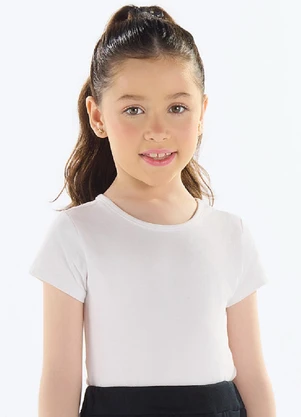 Quimby - Blusa Básica Cotton Menina Branco - QUIMBY