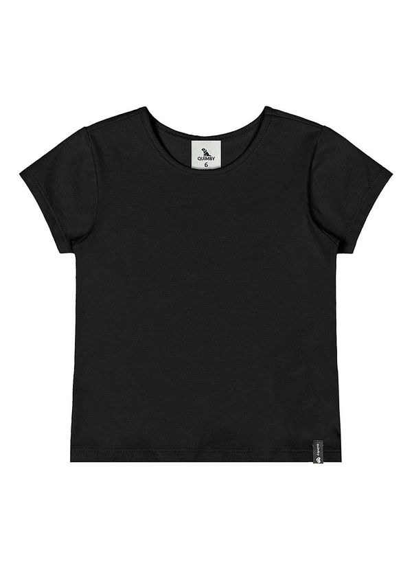 Quimby - Blusa Básica Cotton Menina Preto
