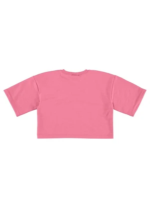 Gloss - Blusa Básica Cropped em Moletom Rosa Pink - GLOSS