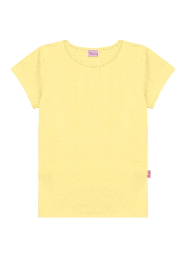 Duduka - Blusa Básica Decote Redondo Amarelo