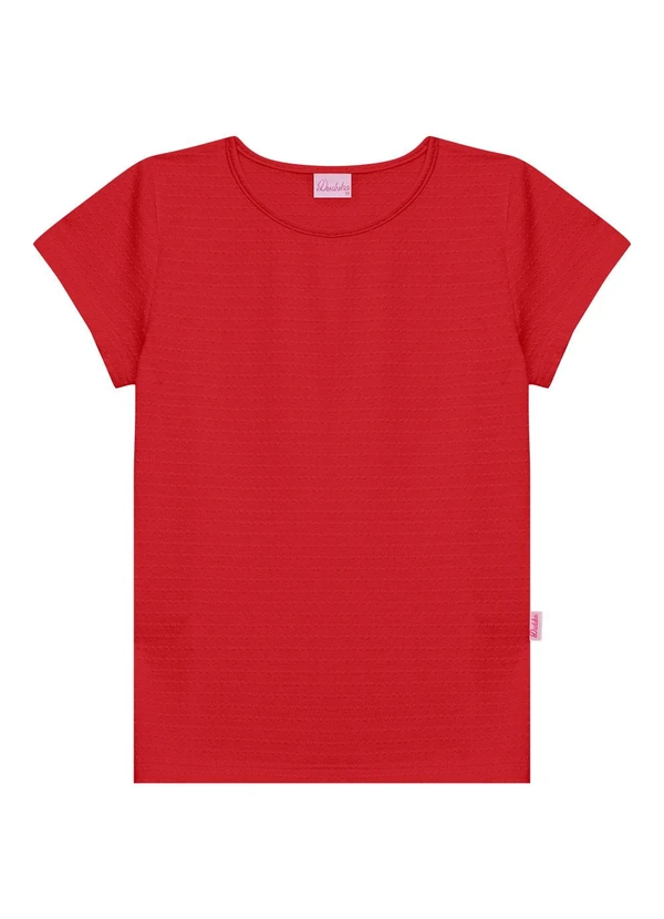 Duduka - Blusa Básica Decote Redondo Vermelho