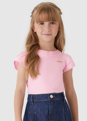 Carinhoso - Blusa Básica em Cotton Rosa Claro - CARINHOSO