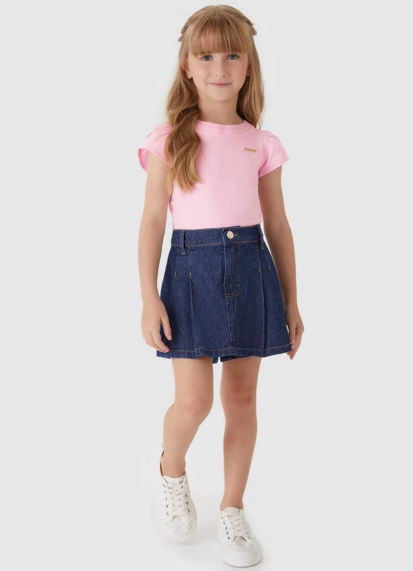 Carinhoso - Blusa Básica em Cotton Rosa Claro 2