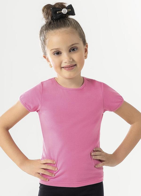 Cativa Kids - Blusa Básica em Cotton Rosa