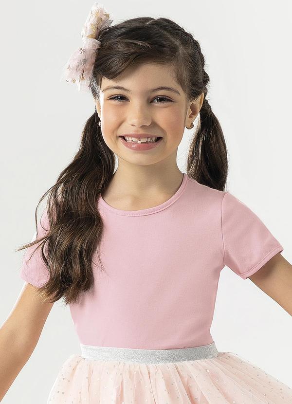 Cativa Kids - Blusa Básica em Cotton Rosa