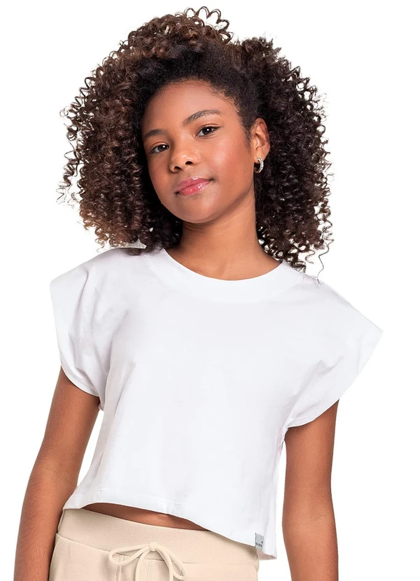 Gloss - Blusa Básica em Meia Malha Juvenil Branco