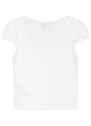 Blusa Básica em Ribana para Menina Gloss Branco - GLOSS