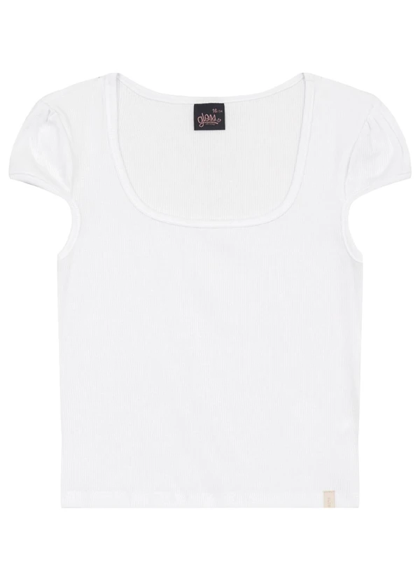 Gloss - Blusa Básica em Ribana para Menina Gloss Branco