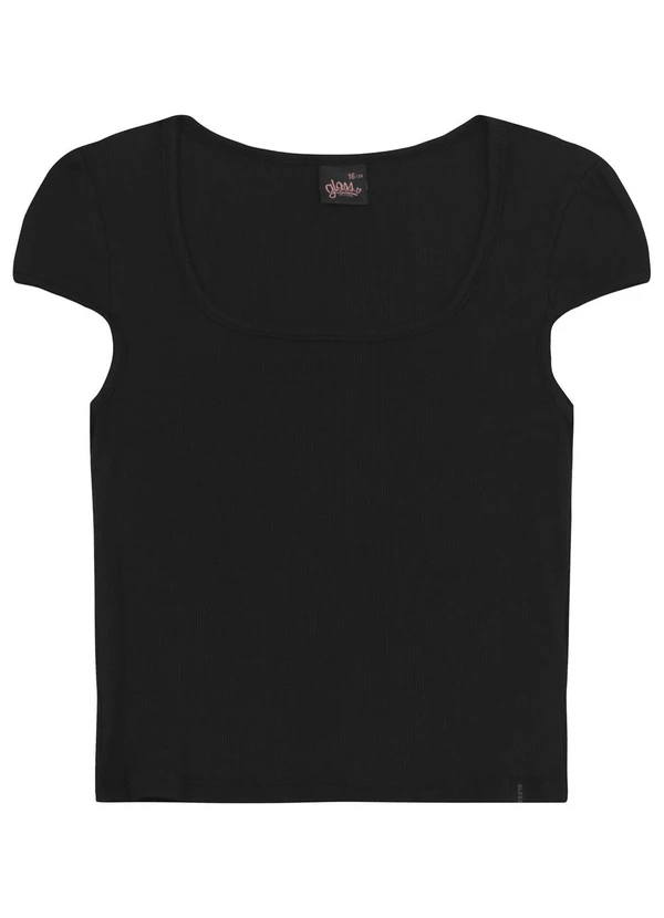 Gloss - Blusa Básica em Ribana para Menina Gloss Preto