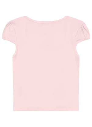 Blusa Básica em Ribana para Menina Gloss Rosa - GLOSS