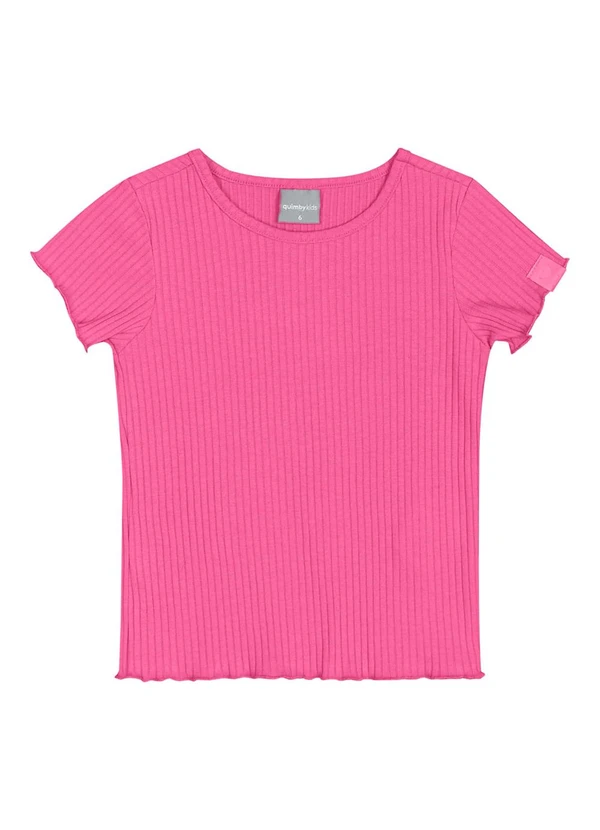 Quimby - Blusa Básica em Ribana para Menina Rosa 3