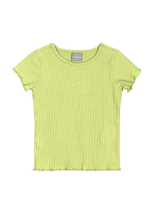 Quimby - Blusa Básica em Ribana para Menina Verde