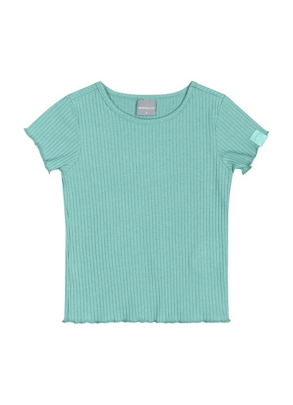 Quimby - Blusa Básica em Ribana para Menina Verde