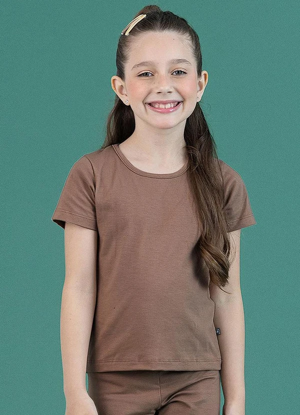Soft Bonni - Blusa Básica Infantil Amendoa