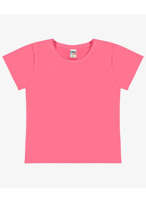 Rovi Kids - Blusa Básica Infantil Cotton Leve Rosa